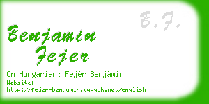 benjamin fejer business card