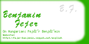 benjamin fejer business card